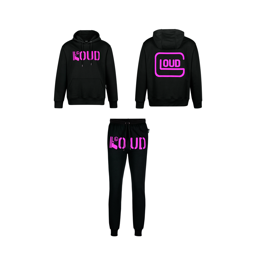 Conjunto LOUD Poleron + Jogger Negro Rosa