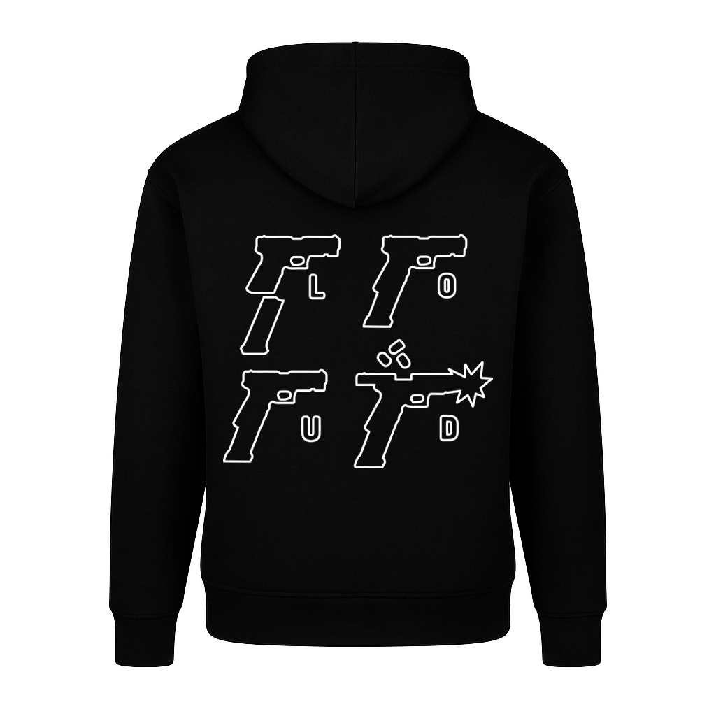 Poleron LOUD Con Cierre Negro Blanco