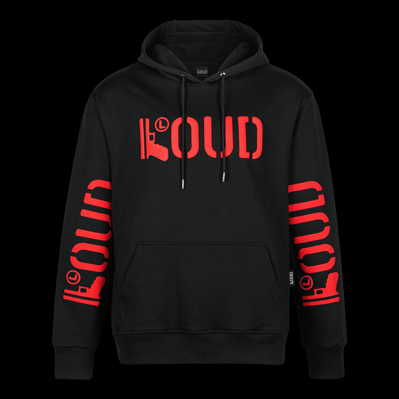 Poleron Loud Glock color negro rojo