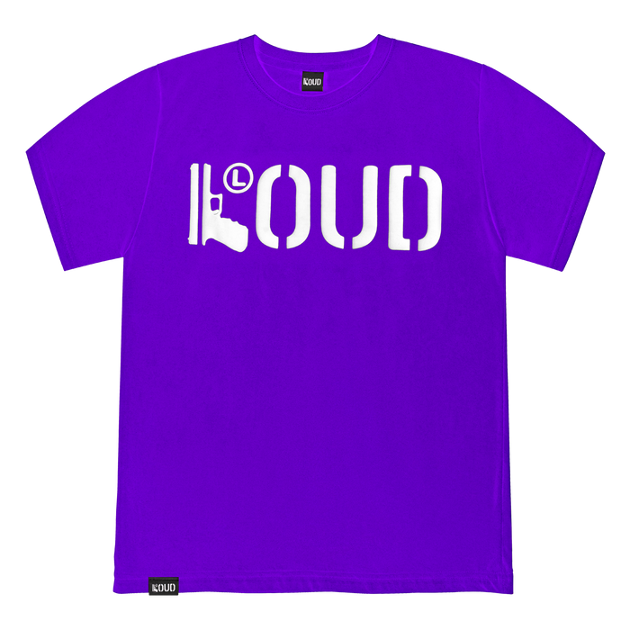 Polera LOUD 17 Morado Blanco