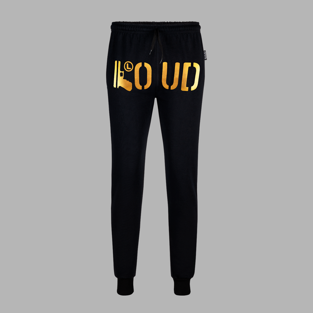 Jogger Loud Glock color negro dorado