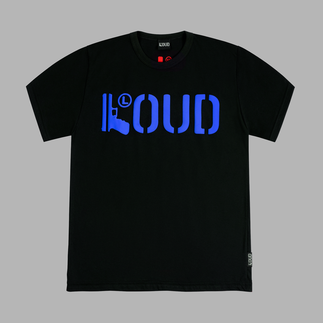 Polera Loud Glock color negro azul