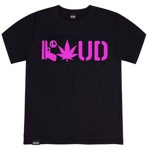 Polera LOUD Negro Rosa 4:20
