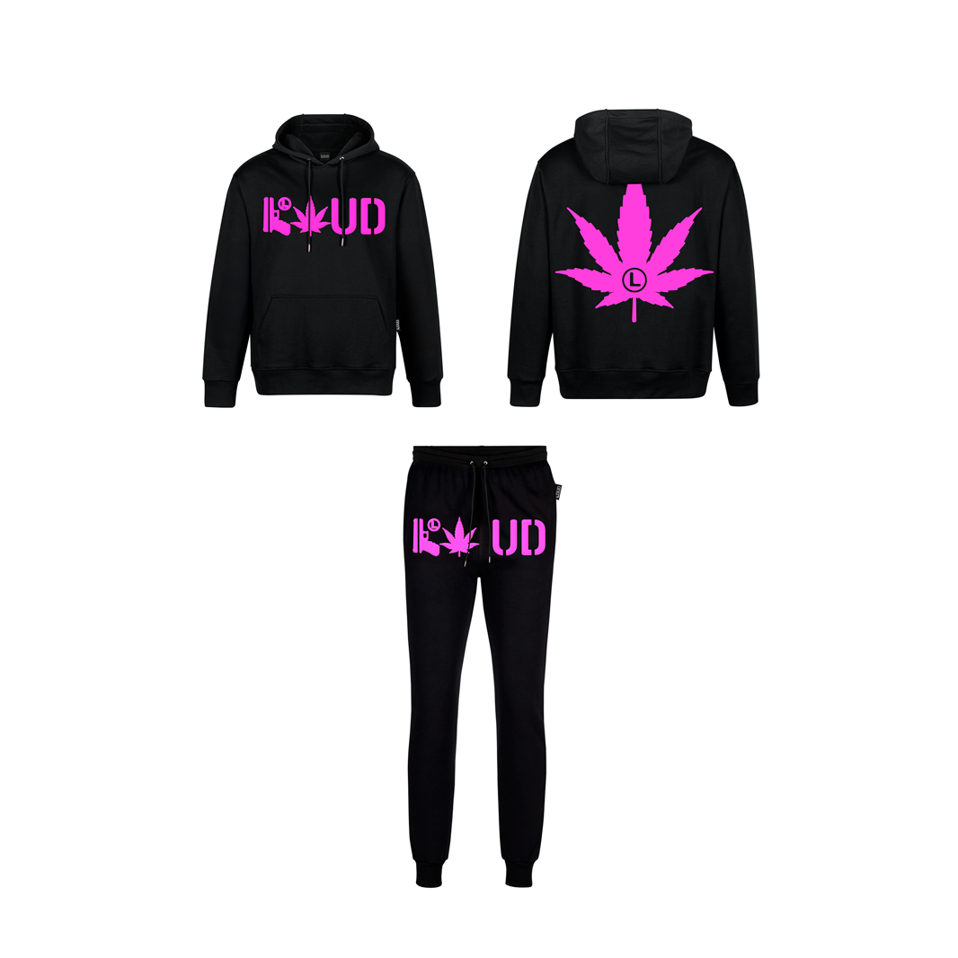 Conjunto LOUD Poleron + Jogger Negro Rosa 4:20