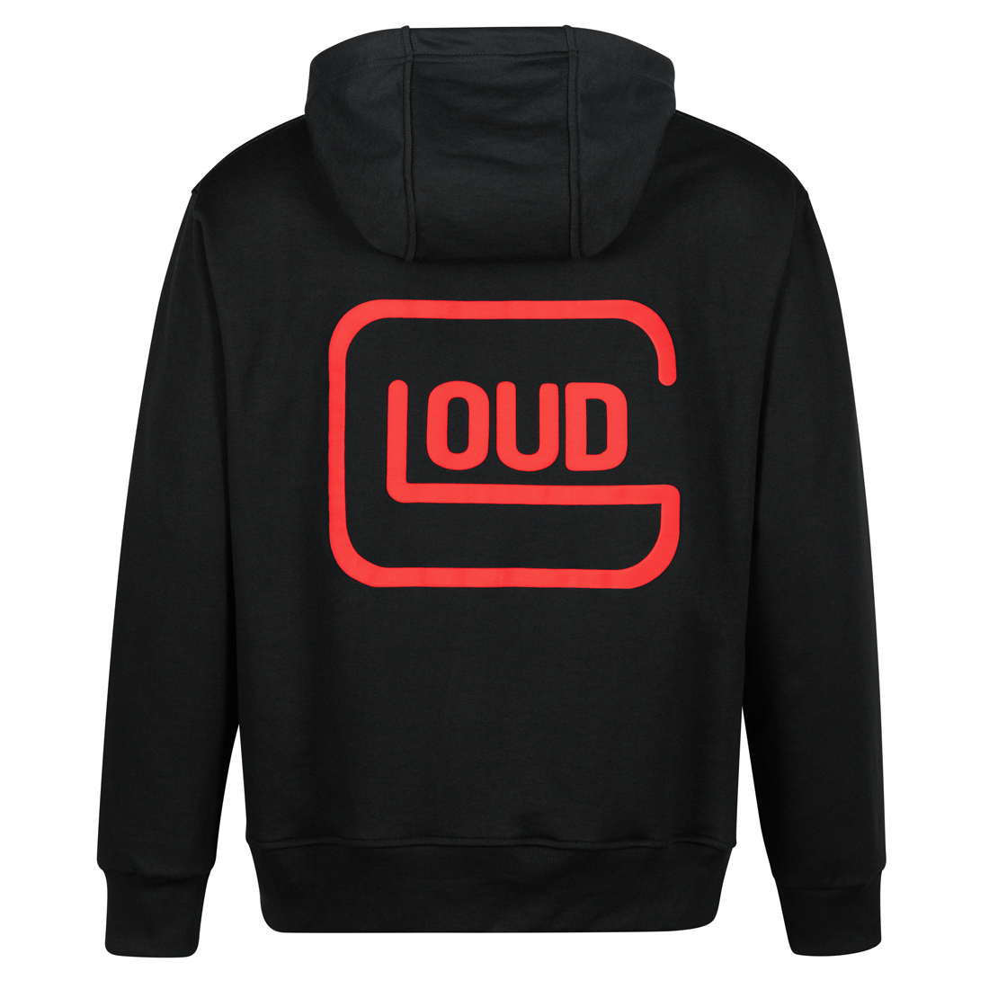 Poleron LOUD Negro Rojo Mangas