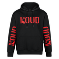 Poleron LOUD Negro Rojo Mangas