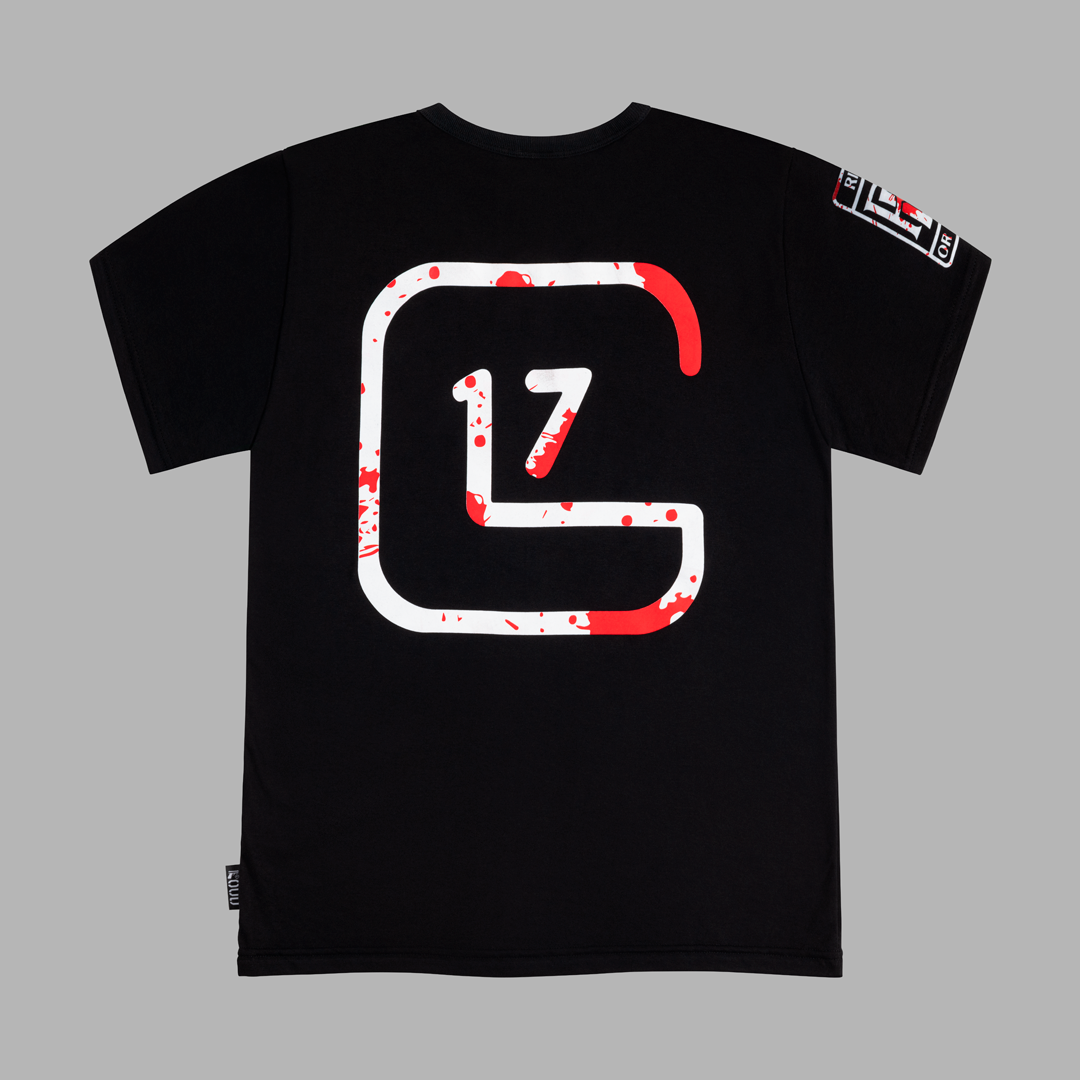 Polera Loud Glock color negro sangre