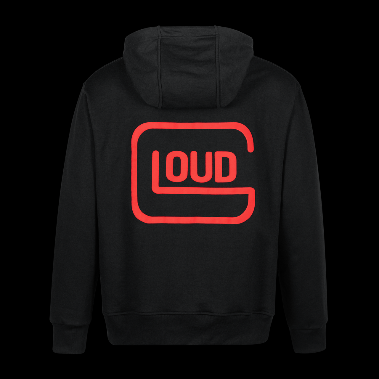 Poleron Loud Glock color negro rojo